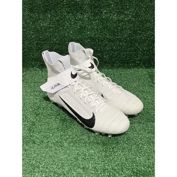 Nike Alpha Menace Elite 2 Football Cleats White Grey AO3374-101 Men’s Size 14.5 - Picture 5 of 9